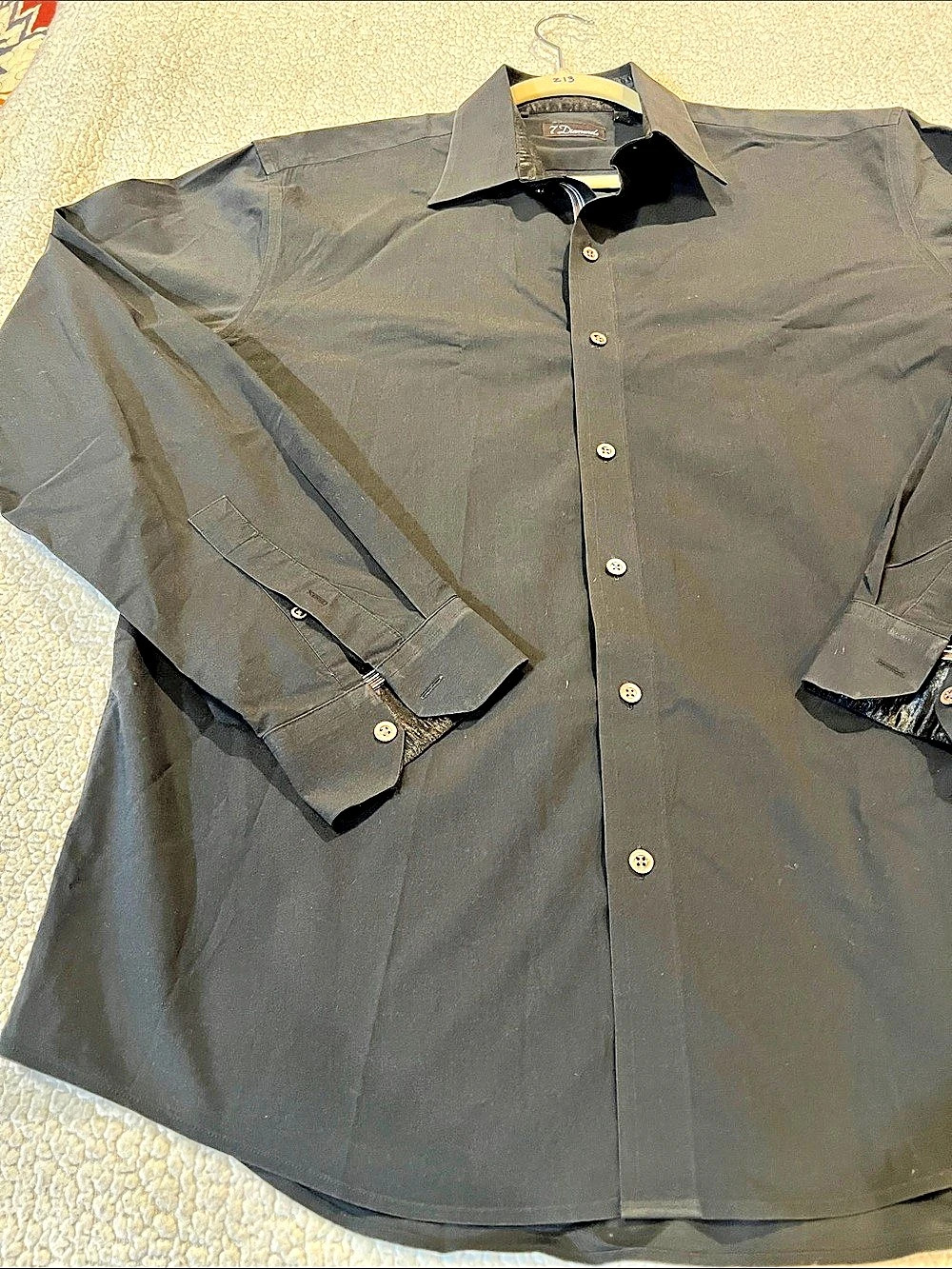7 Diamonds Men's Black Dress Shirt Like New
